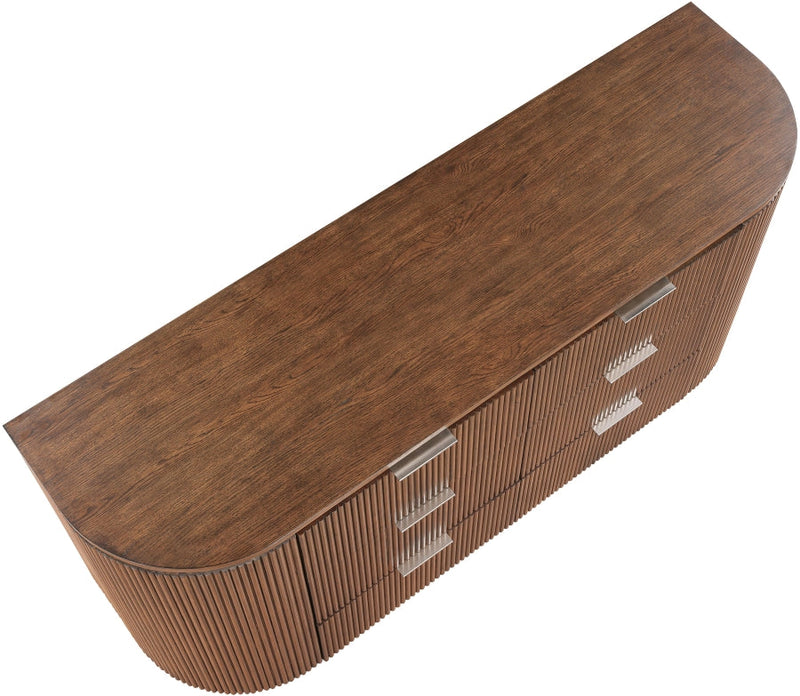 Astrid Solid Wood And Oak Veneer Dresser in Brown - 818Brown-D