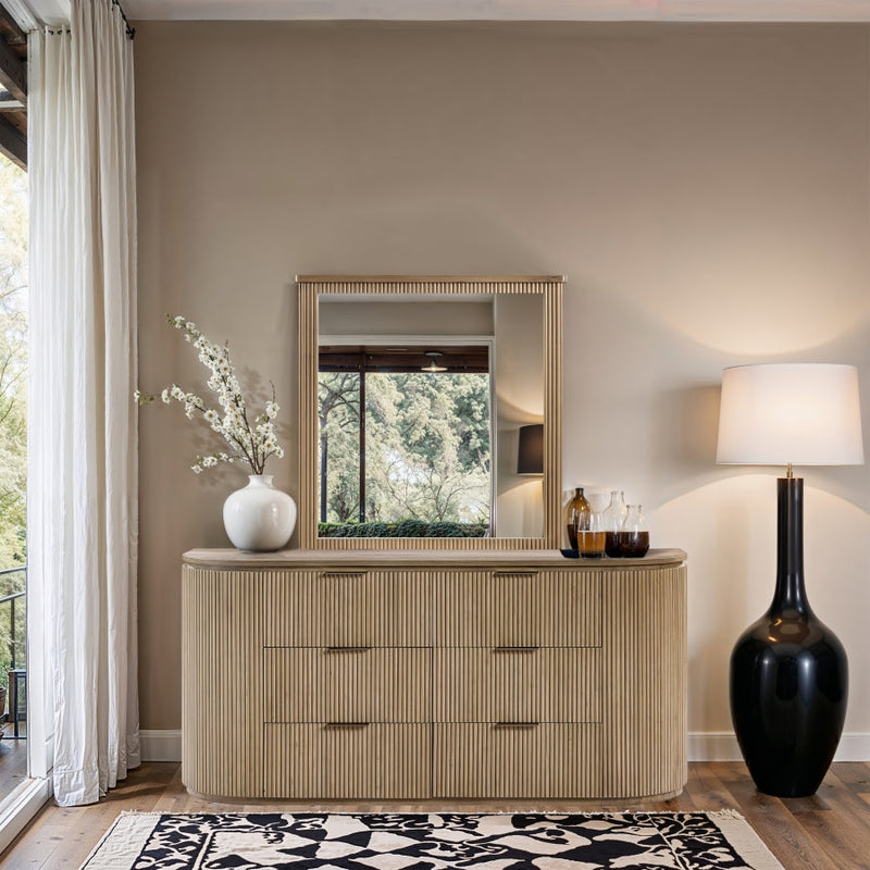 Astrid Solid Wood And Oak Veneer Dresser in Natural - 818Oak-D