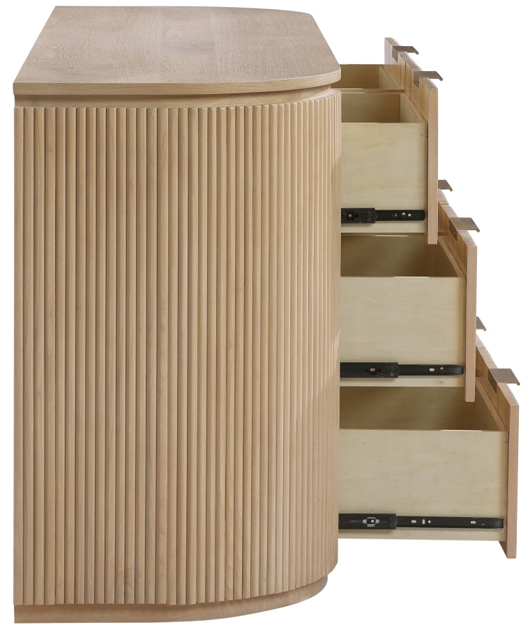 Astrid Solid Wood And Oak Veneer Dresser in Natural - 818Oak-D