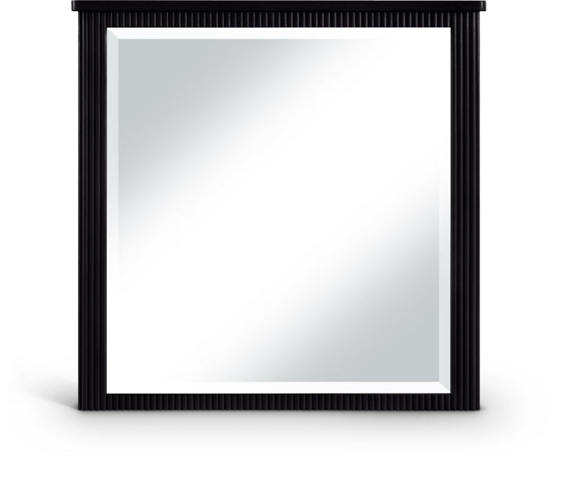 Astrid Solid Wood And Oak Veneer Mirror in Black - 818Black-M