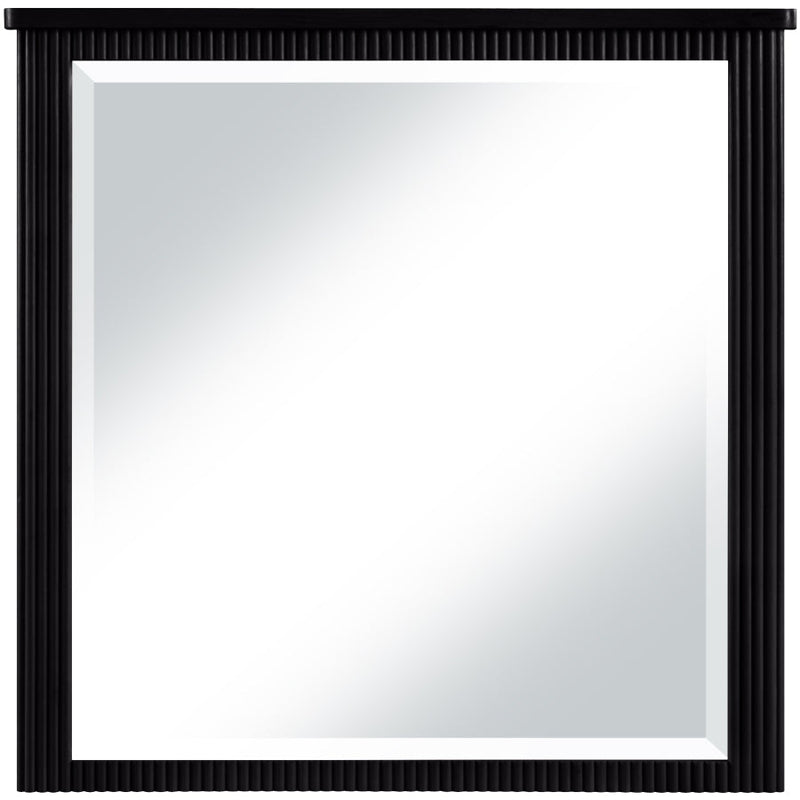 Astrid Solid Wood And Oak Veneer Mirror in Black - 818Black-M