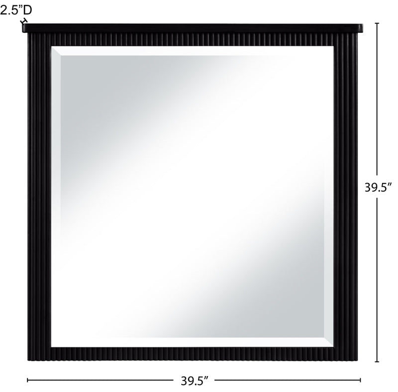 Astrid Solid Wood And Oak Veneer Mirror in Black - 818Black-M