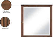 Astrid Solid Wood And Oak Veneer Mirror in Brown - 818Brown-M