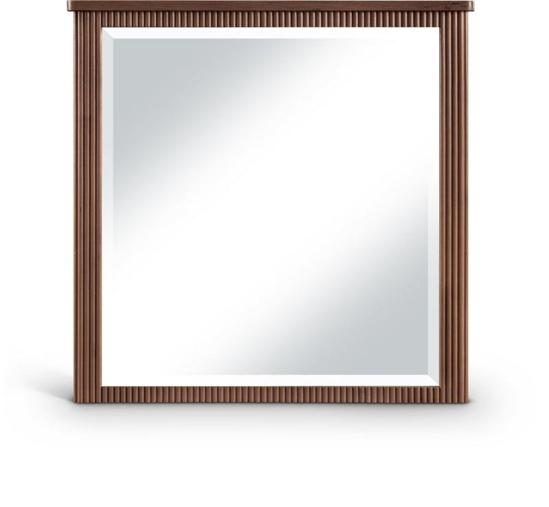 Astrid Solid Wood And Oak Veneer Mirror in Brown - 818Brown-M