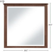 Astrid Solid Wood And Oak Veneer Mirror in Brown - 818Brown-M