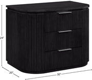 Astrid Solid Wood And Oak Veneer Nightstand in Black - 818Black-NS