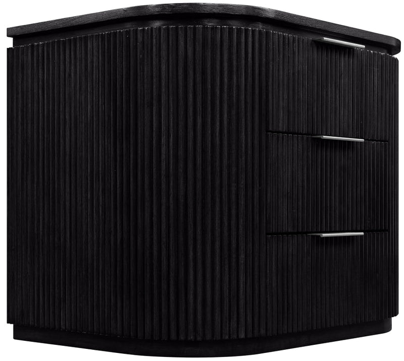 Astrid Solid Wood And Oak Veneer Nightstand in Black - 818Black-NS