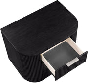Astrid Solid Wood And Oak Veneer Nightstand in Black - 818Black-NS