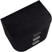 Astrid Solid Wood And Oak Veneer Nightstand in Black - 818Black-NS