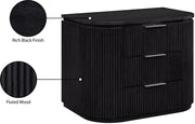 Astrid Solid Wood And Oak Veneer Nightstand in Black - 818Black-NS