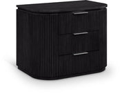 Astrid Solid Wood And Oak Veneer Nightstand in Black - 818Black-NS