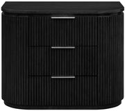 Astrid Solid Wood And Oak Veneer Nightstand in Black - 818Black-NS