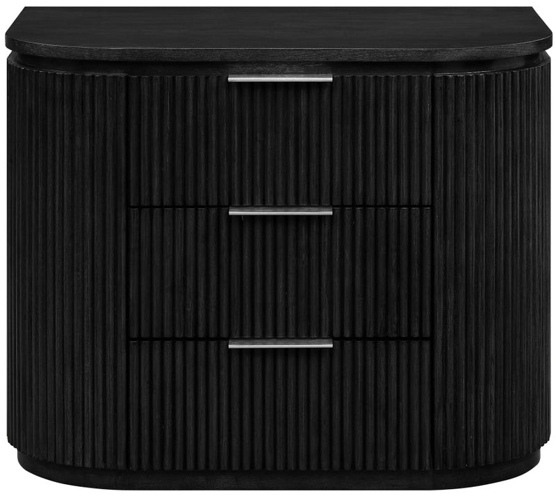 Astrid Solid Wood And Oak Veneer Nightstand in Black - 818Black-NS