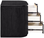 Astrid Solid Wood And Oak Veneer Nightstand in Black - 818Black-NS