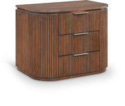 Astrid Solid Wood And Oak Veneer Nightstand in Brown - 818Brown-NS