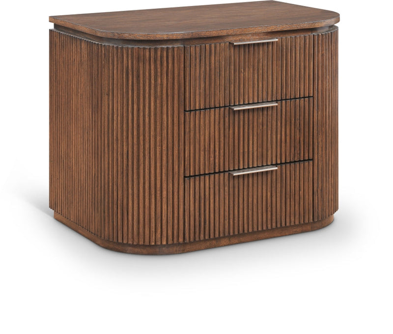 Astrid Solid Wood And Oak Veneer Nightstand in Brown - 818Brown-NS