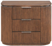 Astrid Solid Wood And Oak Veneer Nightstand in Brown - 818Brown-NS