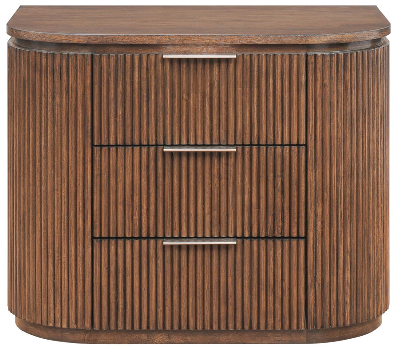 Astrid Solid Wood And Oak Veneer Nightstand in Brown - 818Brown-NS