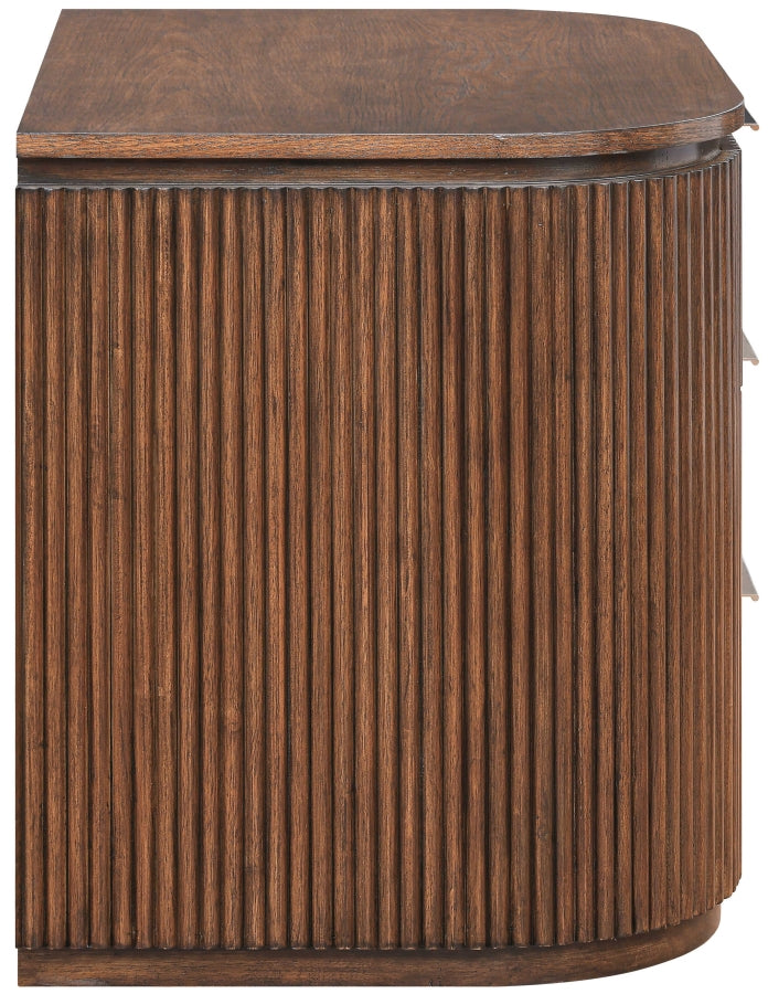 Astrid Solid Wood And Oak Veneer Nightstand in Brown - 818Brown-NS