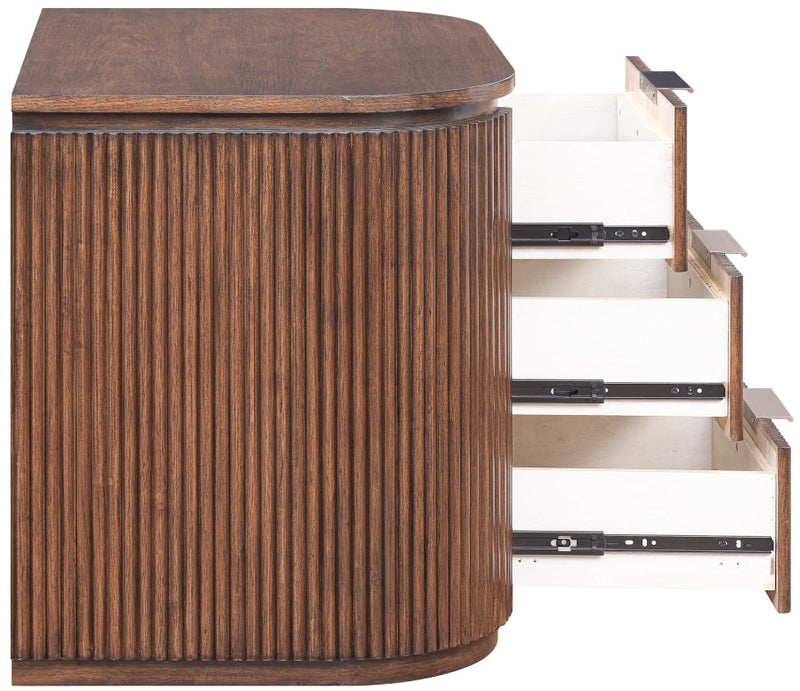 Astrid Solid Wood And Oak Veneer Nightstand in Brown - 818Brown-NS