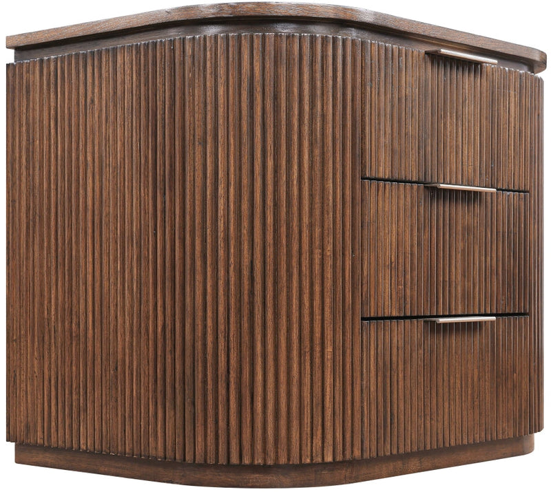 Astrid Solid Wood And Oak Veneer Nightstand in Brown - 818Brown-NS