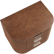 Astrid Solid Wood And Oak Veneer Nightstand in Brown - 818Brown-NS
