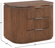 Astrid Solid Wood And Oak Veneer Nightstand in Brown - 818Brown-NS