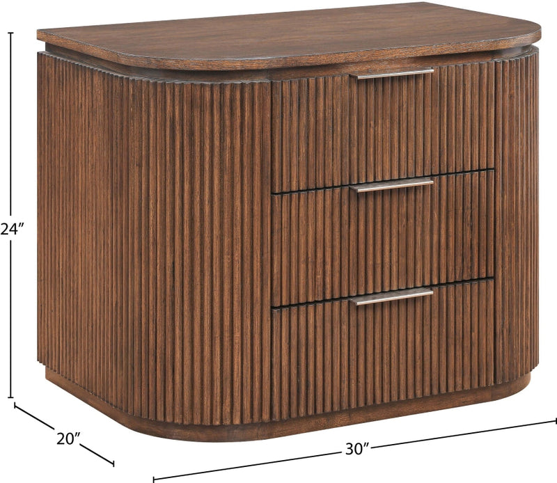 Astrid Solid Wood And Oak Veneer Nightstand in Brown - 818Brown-NS