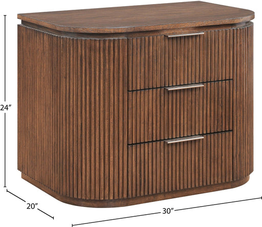 Astrid Solid Wood And Oak Veneer Nightstand in Brown - 818Brown-NS