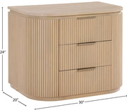 Astrid Solid Wood And Oak Veneer Nightstand in Natural - 818Oak-NS