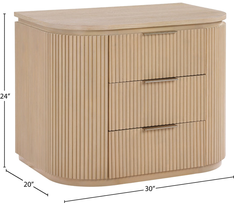 Astrid Solid Wood And Oak Veneer Nightstand in Natural - 818Oak-NS