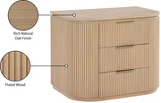 Astrid Solid Wood And Oak Veneer Nightstand in Natural - 818Oak-NS