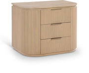 Astrid Solid Wood And Oak Veneer Nightstand in Natural - 818Oak-NS