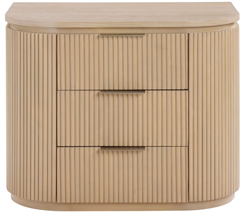 Astrid Solid Wood And Oak Veneer Nightstand in Natural - 818Oak-NS
