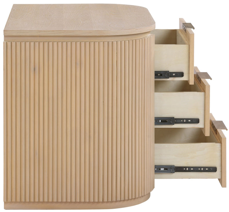 Astrid Solid Wood And Oak Veneer Nightstand in Natural - 818Oak-NS