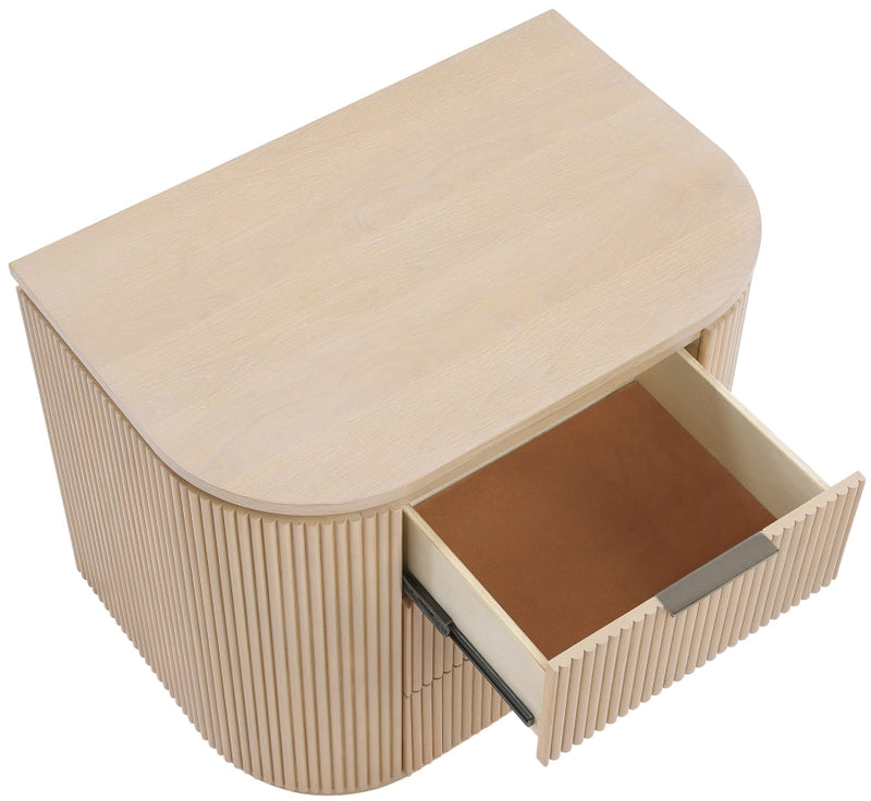Astrid Solid Wood And Oak Veneer Nightstand in Natural - 818Oak-NS
