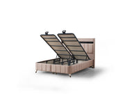Asya Storage Bed With Headboard - Twin in Brown - 200-ELIF-ASY-90-EY390-SB