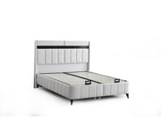 Asya Storage Bed With Headboard - Twin in Grey - 200-ELIF-ASY-90-EY393-SB