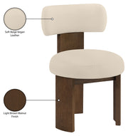 Atelier Vegan Leather Upholstered Dining Chair in Beige, Set of 2 - 88085Beige-C