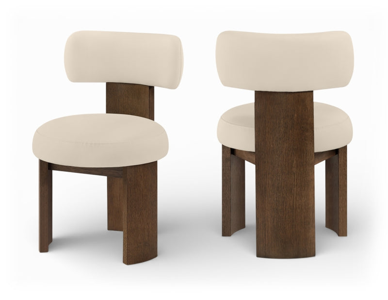 Atelier Vegan Leather Upholstered Dining Chair in Beige, Set of 2 - 88085Beige-C
