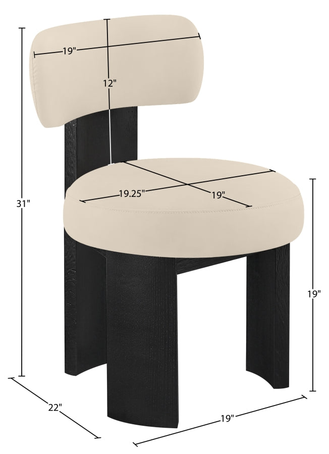 Atelier Vegan Leather Upholstered Dining Chair in Beige, Set of 2 - 88087Beige-C