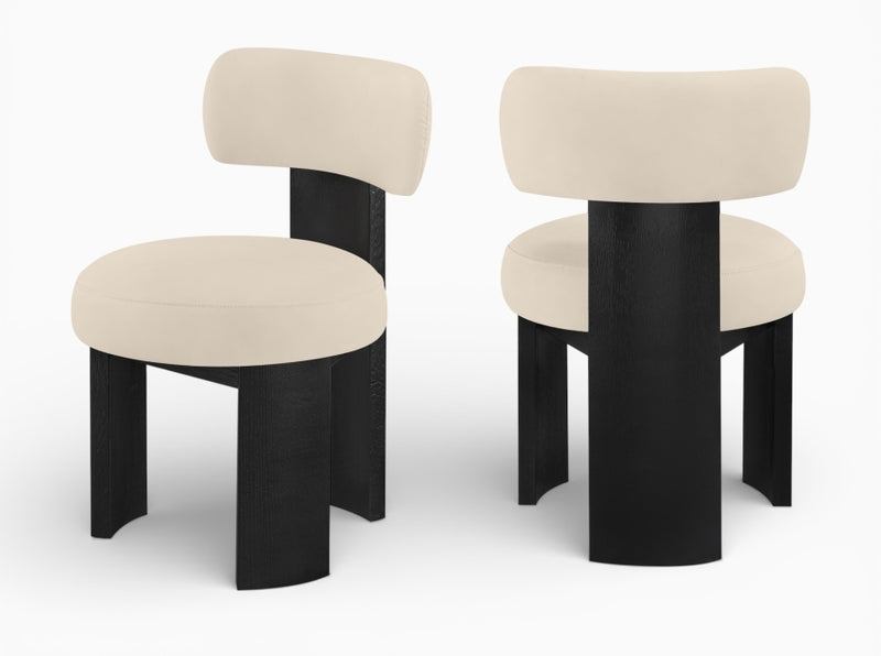 Atelier Vegan Leather Upholstered Dining Chair in Beige, Set of 2 - 88087Beige-C