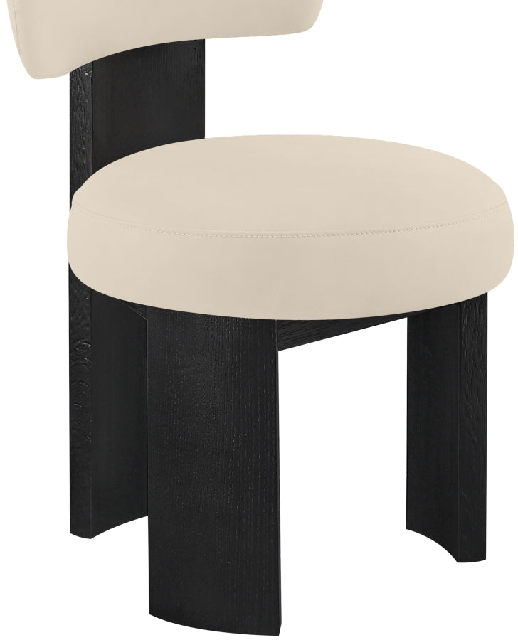 Atelier Vegan Leather Upholstered Dining Chair in Beige, Set of 2 - 88087Beige-C
