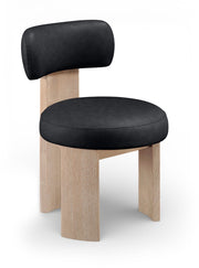 Atelier Vegan Leather Upholstered Dining Chair in Black, Set of 2 - 88086Black-C