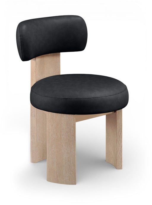 Atelier Vegan Leather Upholstered Dining Chair in Black, Set of 2 - 88086Black-C