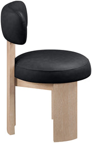 Atelier Vegan Leather Upholstered Dining Chair in Black, Set of 2 - 88086Black-C