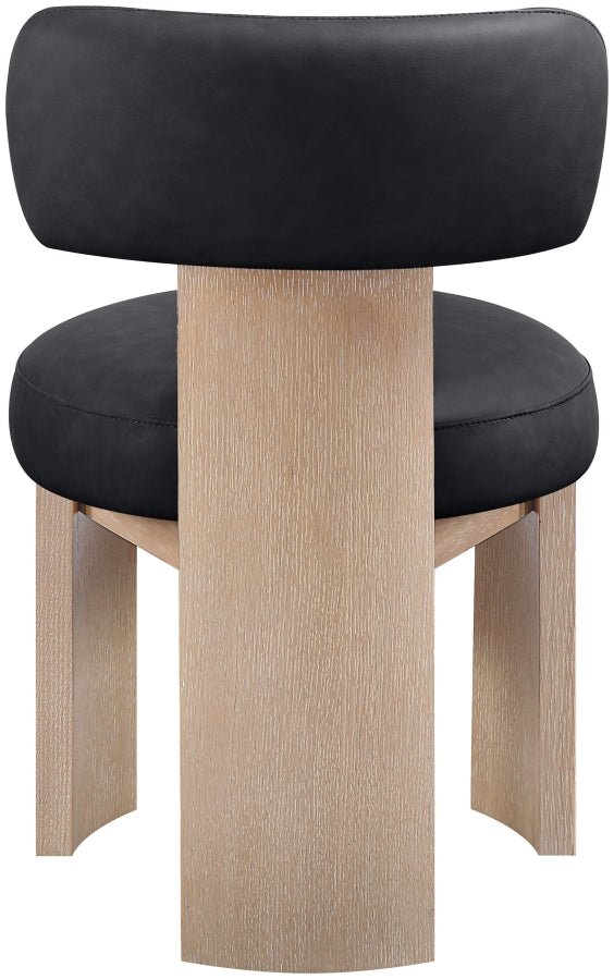 Atelier Vegan Leather Upholstered Dining Chair in Black, Set of 2 - 88086Black-C