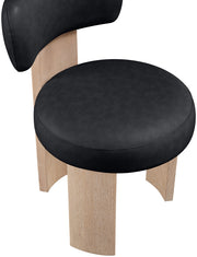 Atelier Vegan Leather Upholstered Dining Chair in Black, Set of 2 - 88086Black-C