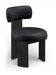 Atelier Vegan Leather Upholstered Dining Chair in Black, Set of 2 - 88087Black-C