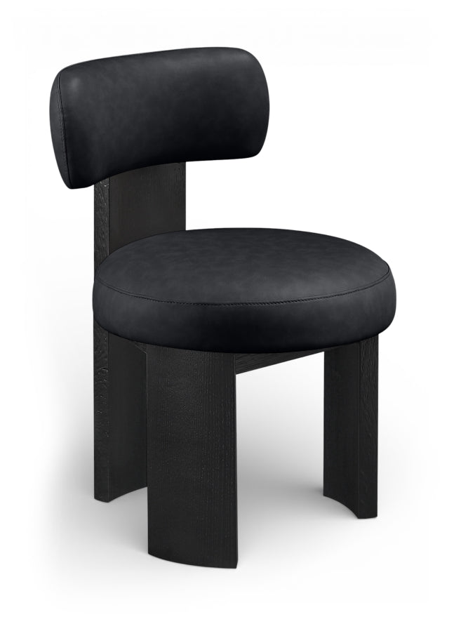 Atelier Vegan Leather Upholstered Dining Chair in Black, Set of 2 - 88087Black-C